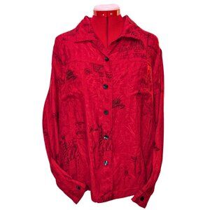 Silk Chico’s Blouse with Artistic Print